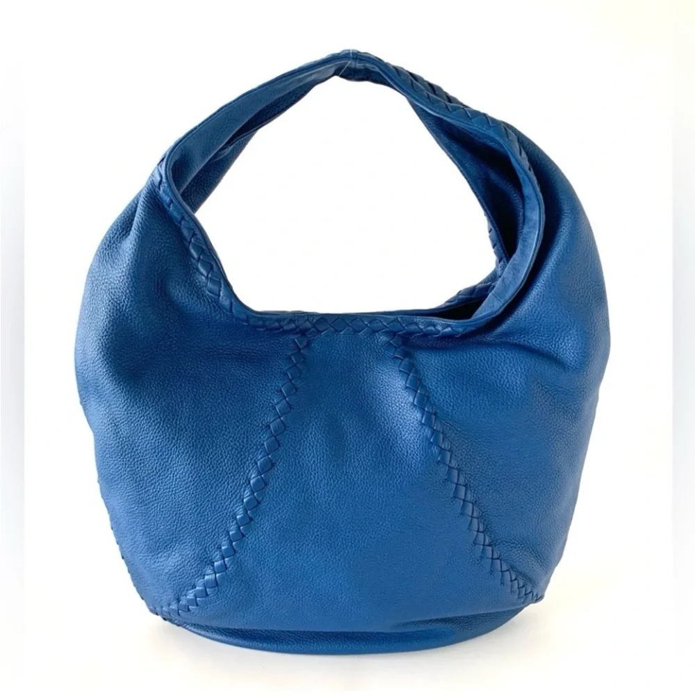 Bottega Veneta Blue Woven Hobo Bag